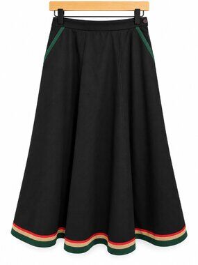 Vintage Austrian Wool Trachten A Line Midi Skirt Alpine Loden Bavarian EU 38